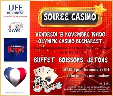 UFE Bucarest casino night invitation